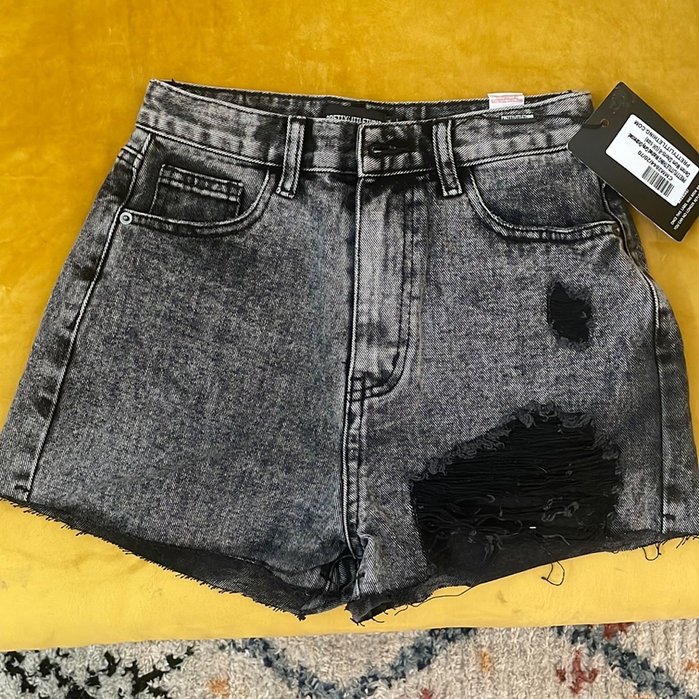 Black Denim shorts from Pretty Little Thing